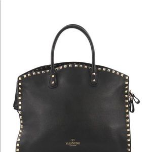 Authentic Valentino Rockstud Black Leather Tote